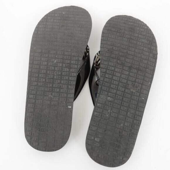 Sanuk Zebra Black Patent Flip Flop Thong Sandal Slip-on Flats Women's 10 - Picture 5 of 5
